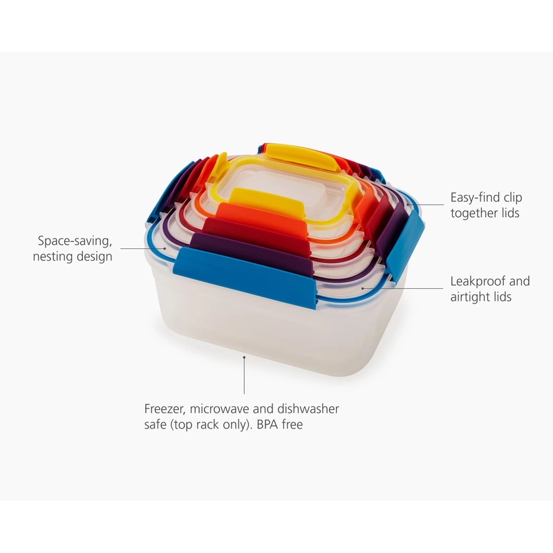 Joseph Joseph - Lock Multicolor Food Container Set