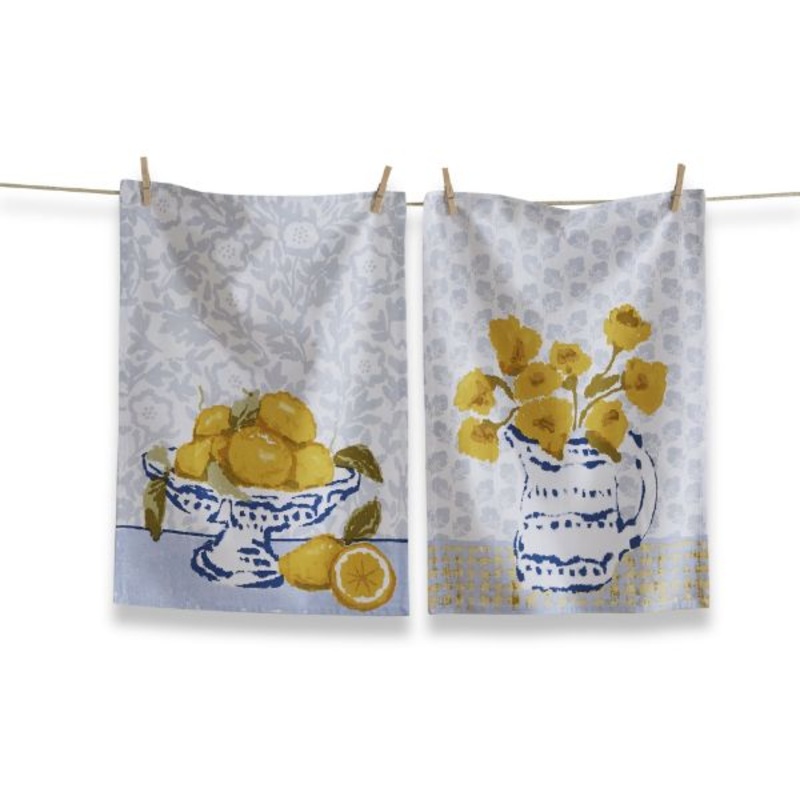 Cottage Flower & Lemon Dishtowel