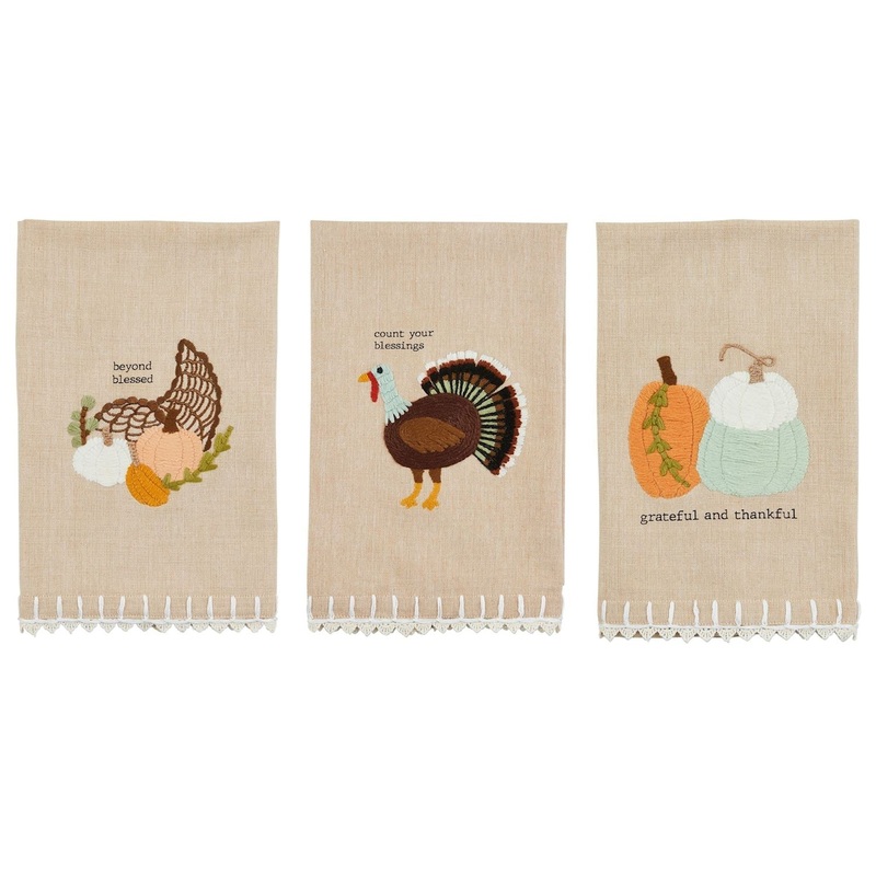 Fall Crochet Trim Kitchen Towel