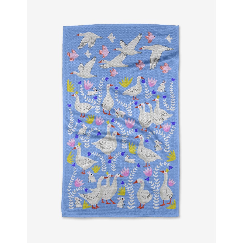 Geometry - Geese Bunnies Tea Towel