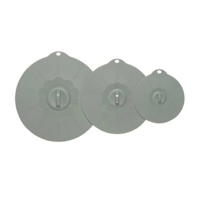 Gray Silicone Lid Set