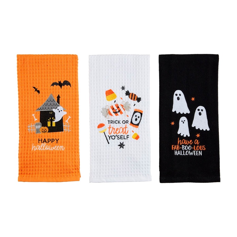 Halloween Waffle Kitchen Towel - Assorted
