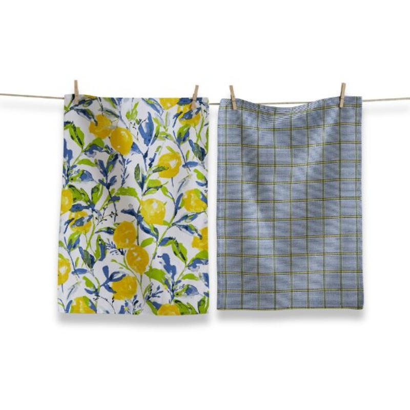 Lemons & Plaid Dishtowel Set