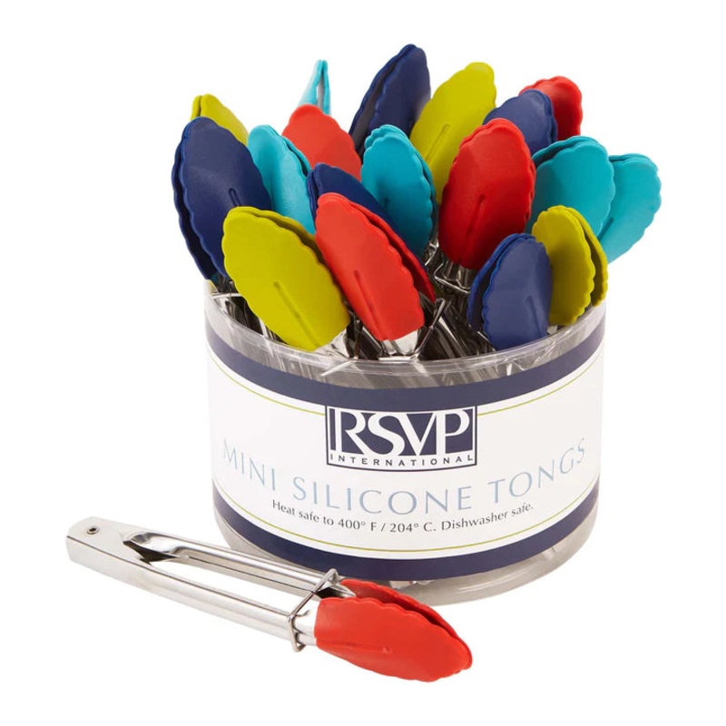 Mini Silicone Tongs - Assorted