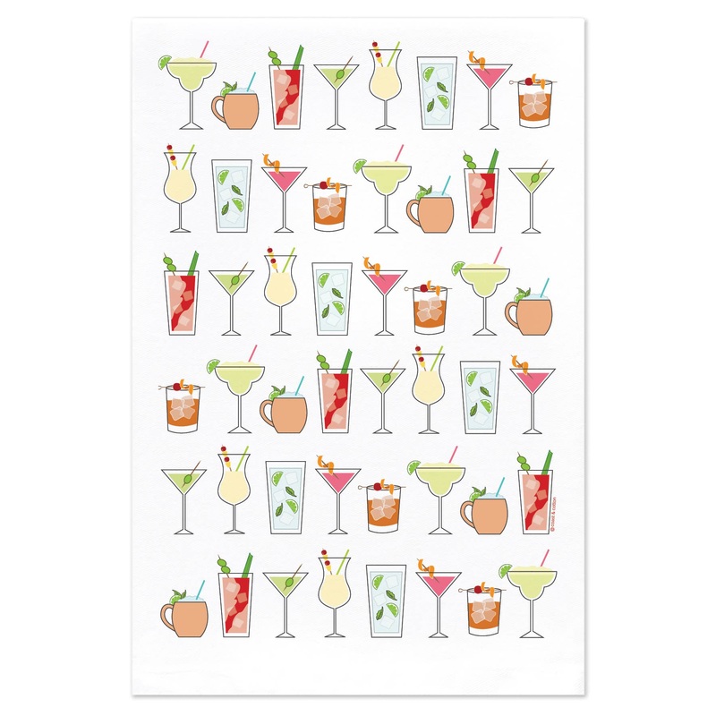 Coast & Cotton - Hand Towel - Classic Cocktails