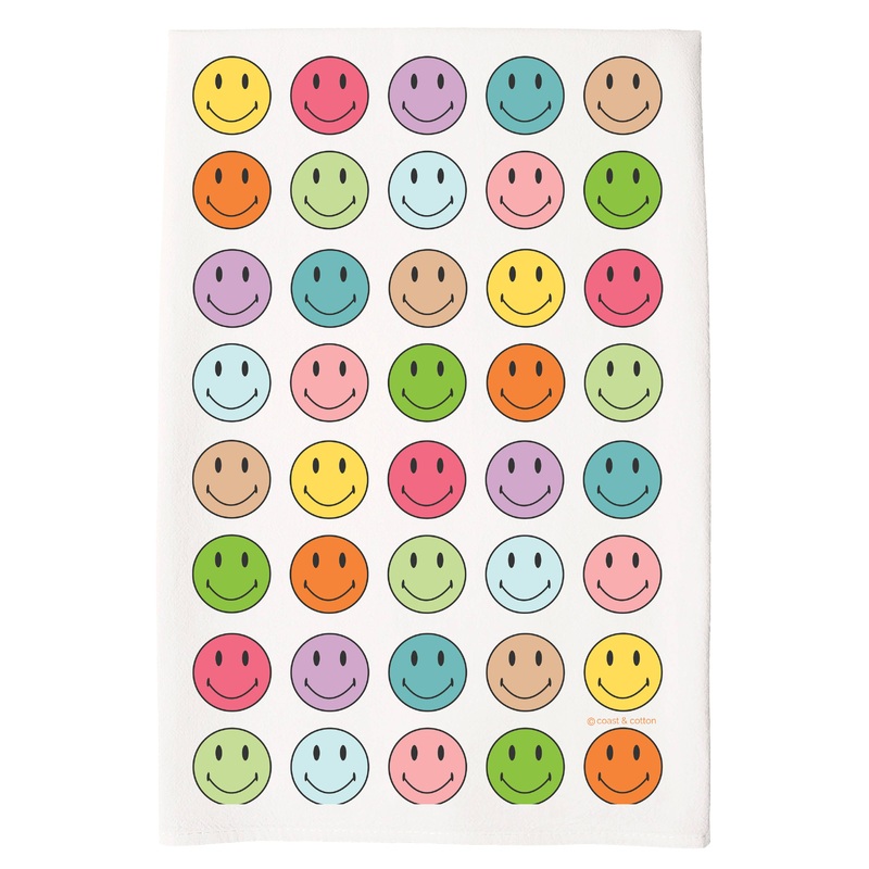 Coast & Cotton - Hand Towel - Smiley Faces
