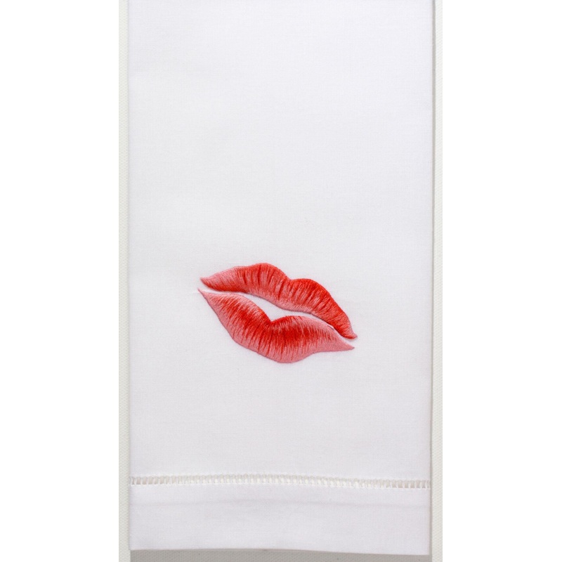 Embroidered Hand Towel - Kiss