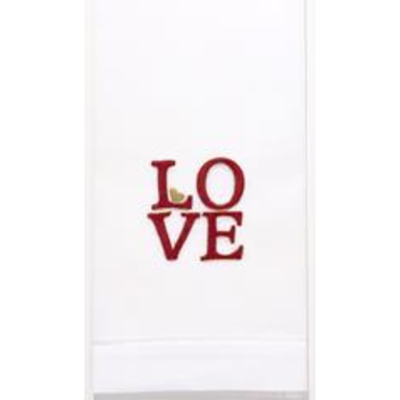 Embroidered Hand Towel - Love