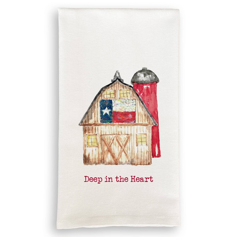 French Graffiti - Barn Texas Flag Dishtowel