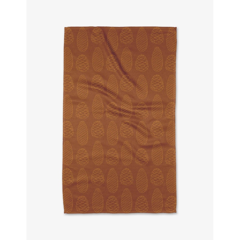 Geometry - Burnt Orange Pinecone Tea Towel