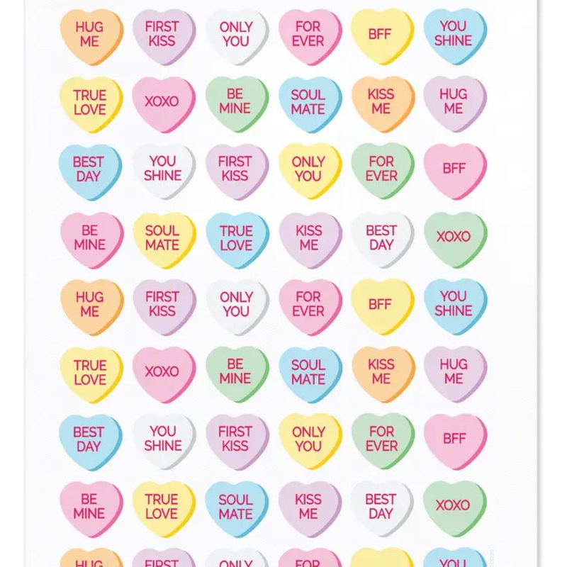 Coast & Cotton - Hand Towel - Conversation Hearts