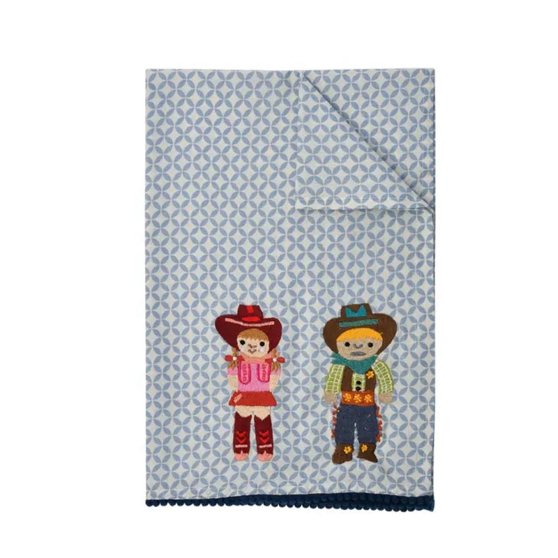 Cowgirl and Cowboy Tea Towel