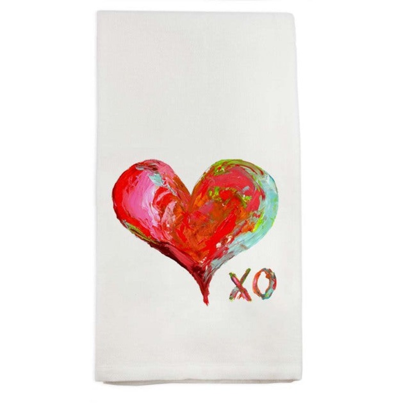 French Graffiti - Colorful Heart Dishtowel