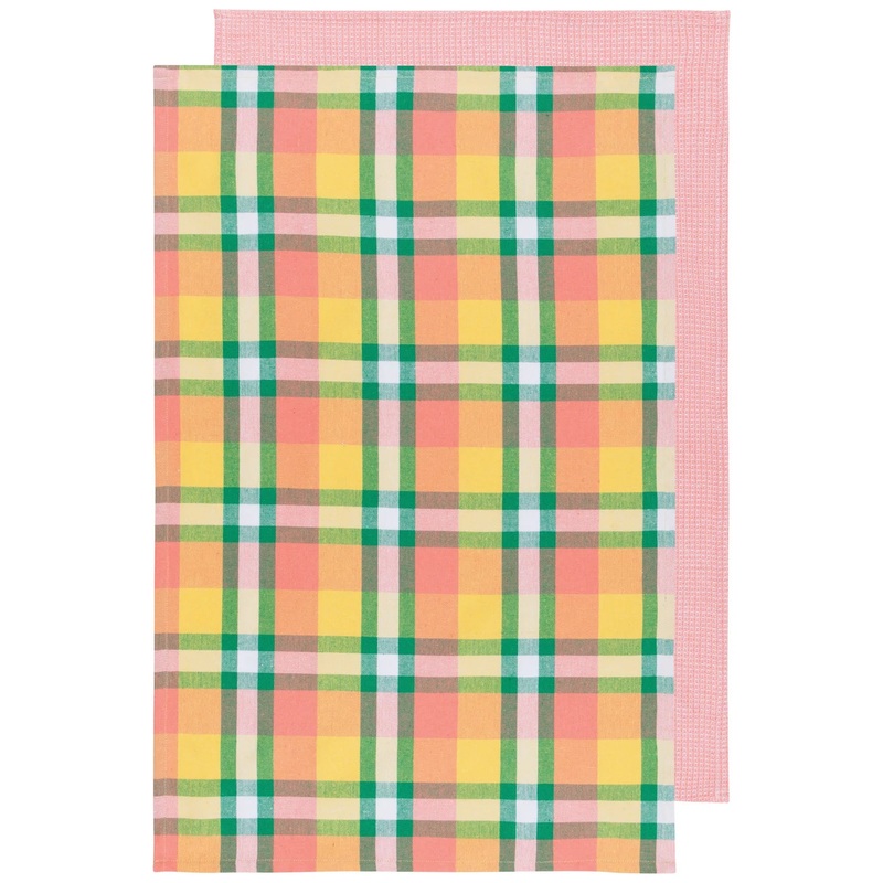 Second Spin Plaid Meadow Dishtowels Set