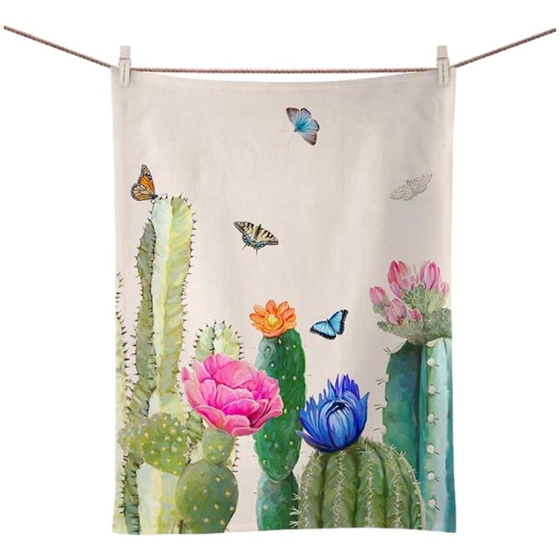 Tea Towel - Bright Cactus Blooms