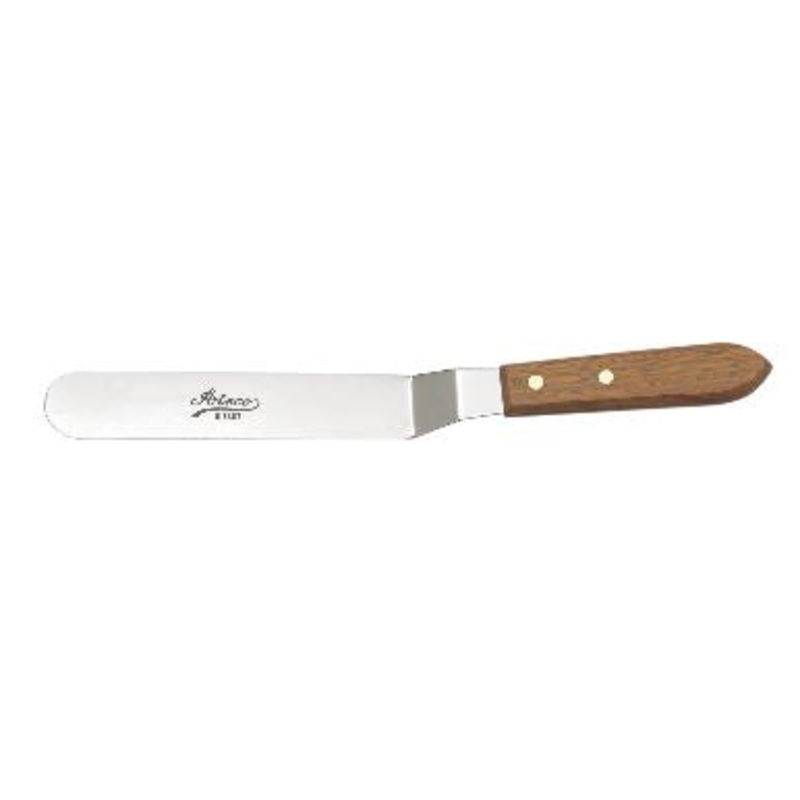 Ateco Wooden Handle Offset Icing Spatula, 8in