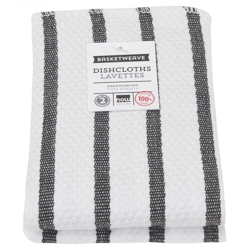 Black Basketweave Dishcloth Set