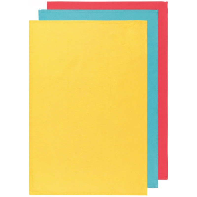 Lemon/Turquoise/Grenadine Floursack Dishtowels