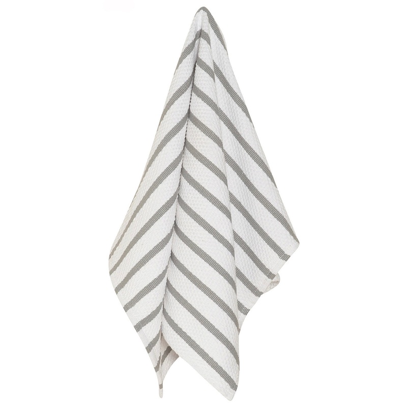 London Grey Basketweave Dishtowel