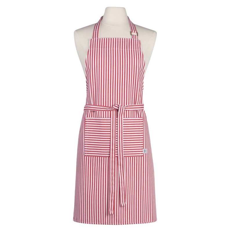 Narrow Red Stripe Chef Apron