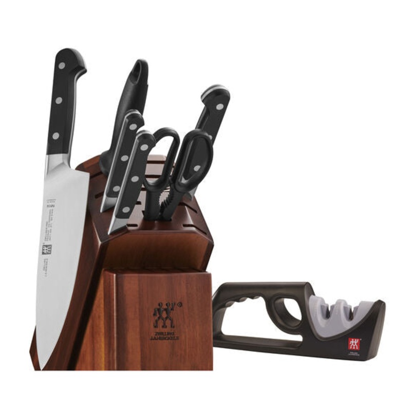 Zwilling Pro - 7-Piece Knife Block Set with Bonus Sharpener