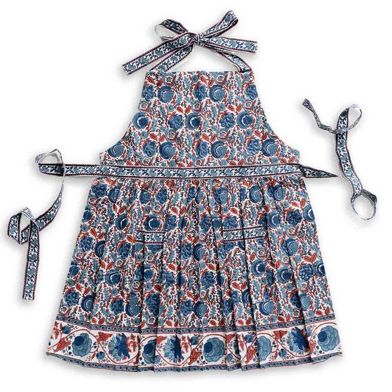 Blue Florals + Paprika Apron