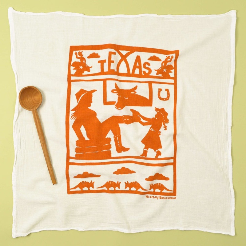 Flour Sack Dish Towel: Texas