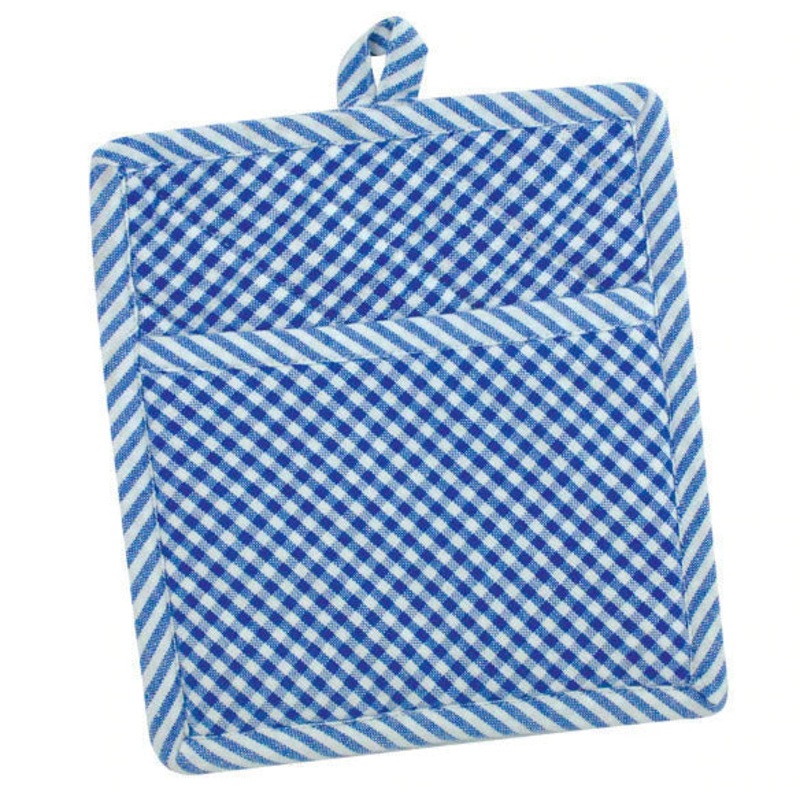 Chef Stripe Potholder - French Blue