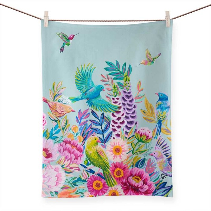 Garden Grown Birds Tea Towel
