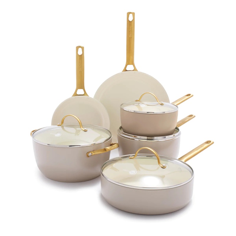 Greenpan - Reserve Ceramic Nonstick 10-Piece Cookware Set - Taupe