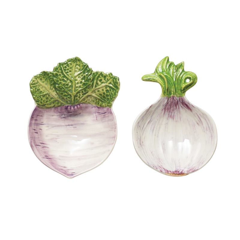 Radish/Onion Stoneware Dish