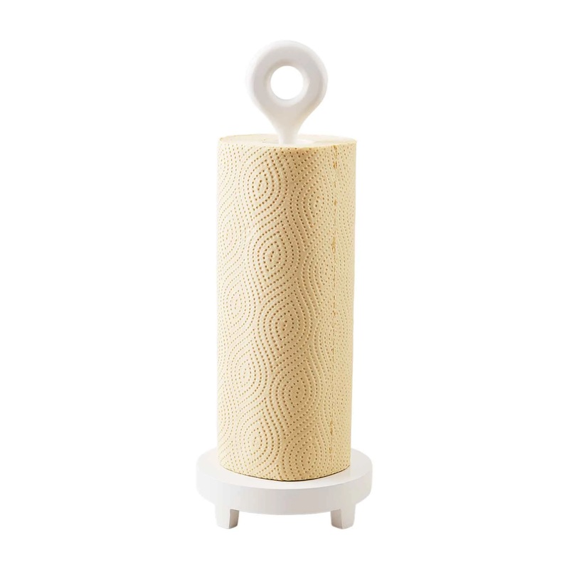 White Wood Paper Towel Holder