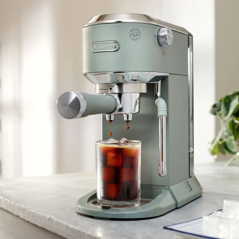 De'Longhi Dedica Duo Pump Espresso Machine with Cold Brew, Frothing Wand in Green (EC890GR)