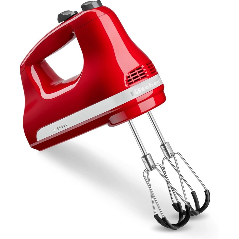 KitchenAid 6-Speed Ultra Power Hand Mixer with Flex Edge Beaters in Empire Red (KHM6118ER)