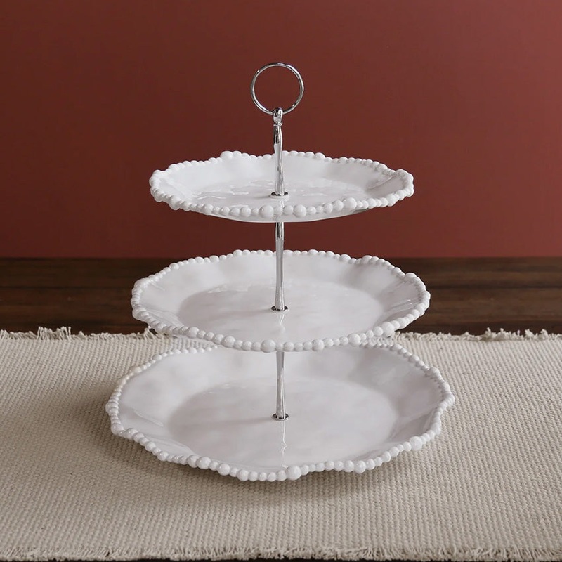 Beatriz Ball | Vida Alegria Triple Tiered Server - White