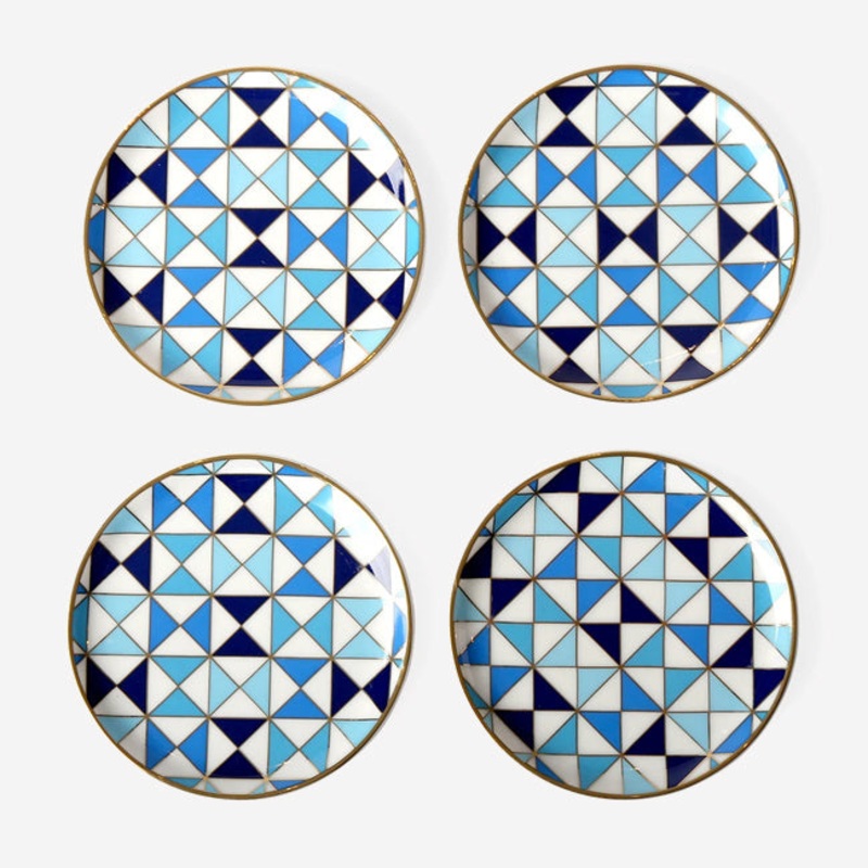 Jonathan Adler | Sorrento Coasters (Blue) Porcelain D: 4 in