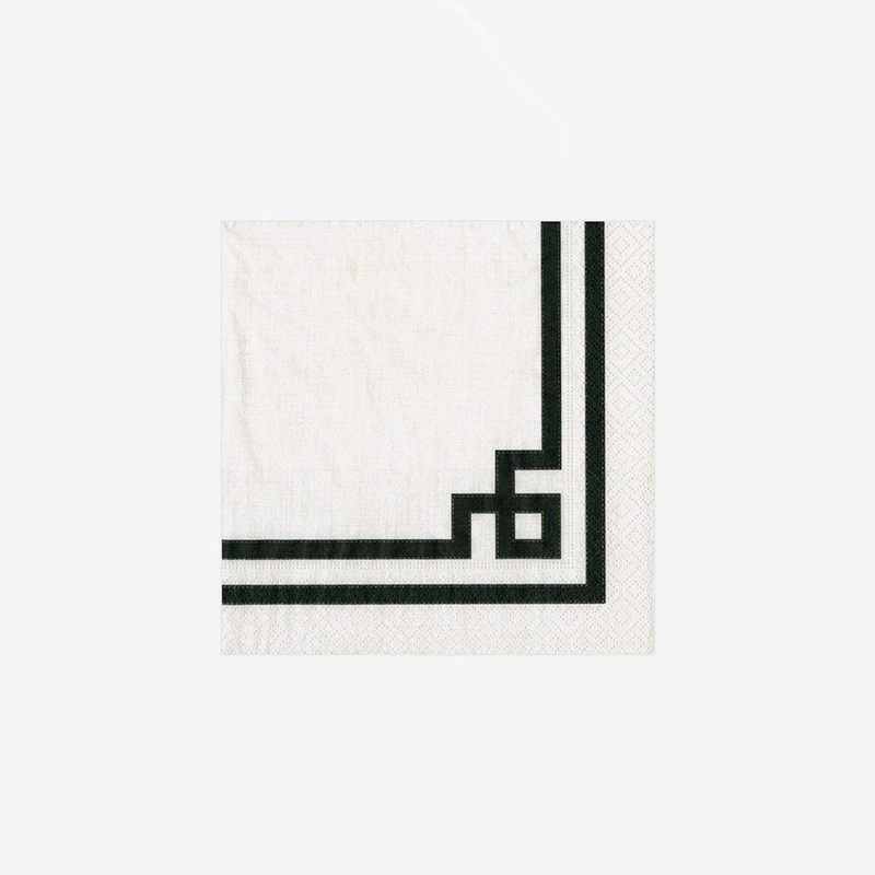 Caspari | Rive Gauche-Black And White Napkin