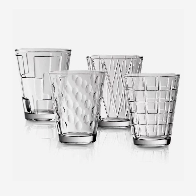 Villeroy & Boch | Dressed Up Crystal Glass Tumblers: Assorted Patterns - Set of 4
