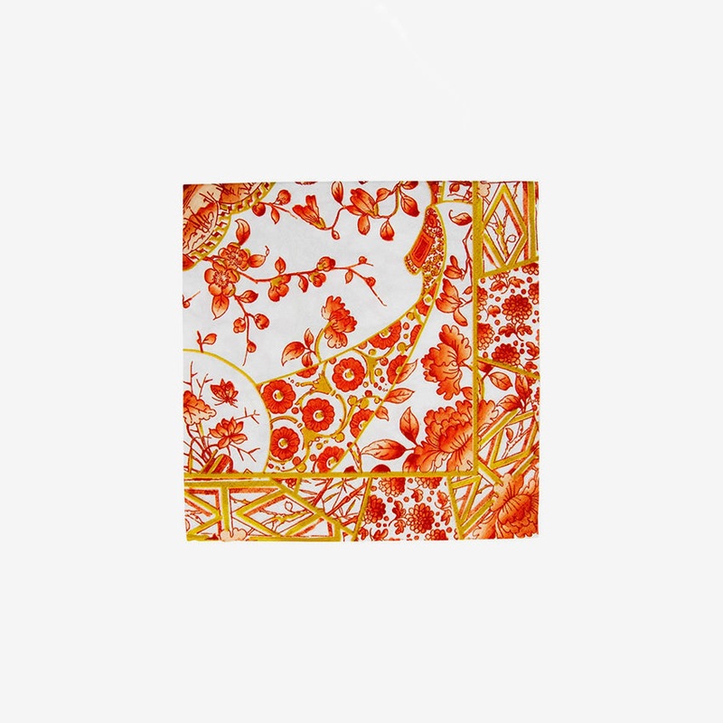 Caspari | Gilded Porcelain Coral Napkin