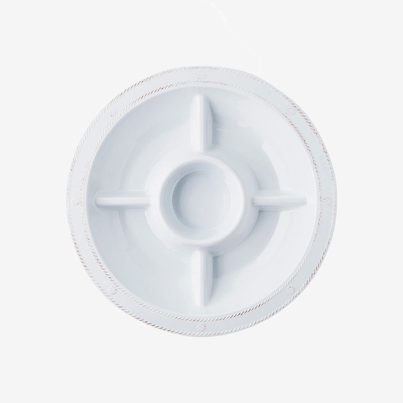 Juliska | Berry & Thread Melamine 15" Crudite Platter - Whitewash