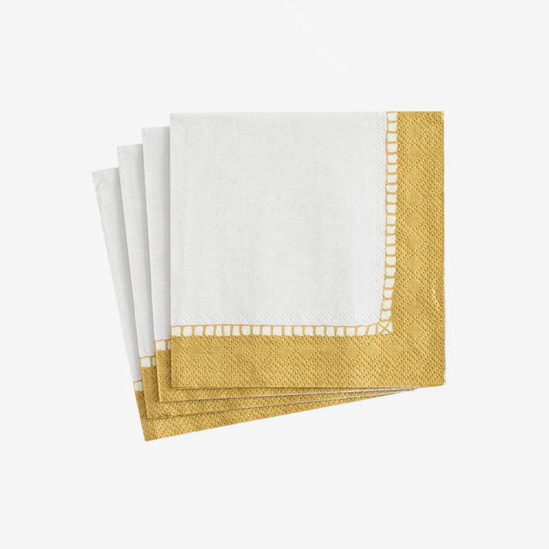 Caspari | Linen Border Paper Napkin