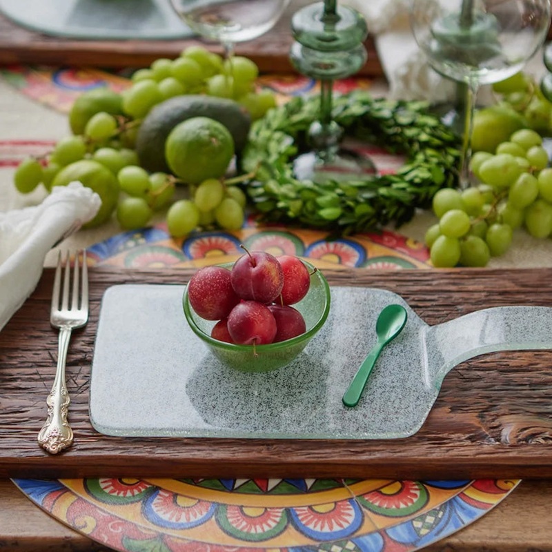 etHOME | Mini Glass Cheese Tray - White