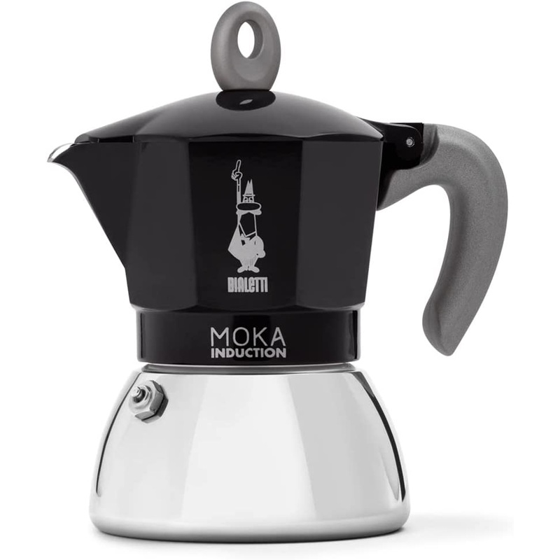 Bialetti Moka Induction Stovetop Espresso Maker 4 Cups - Black