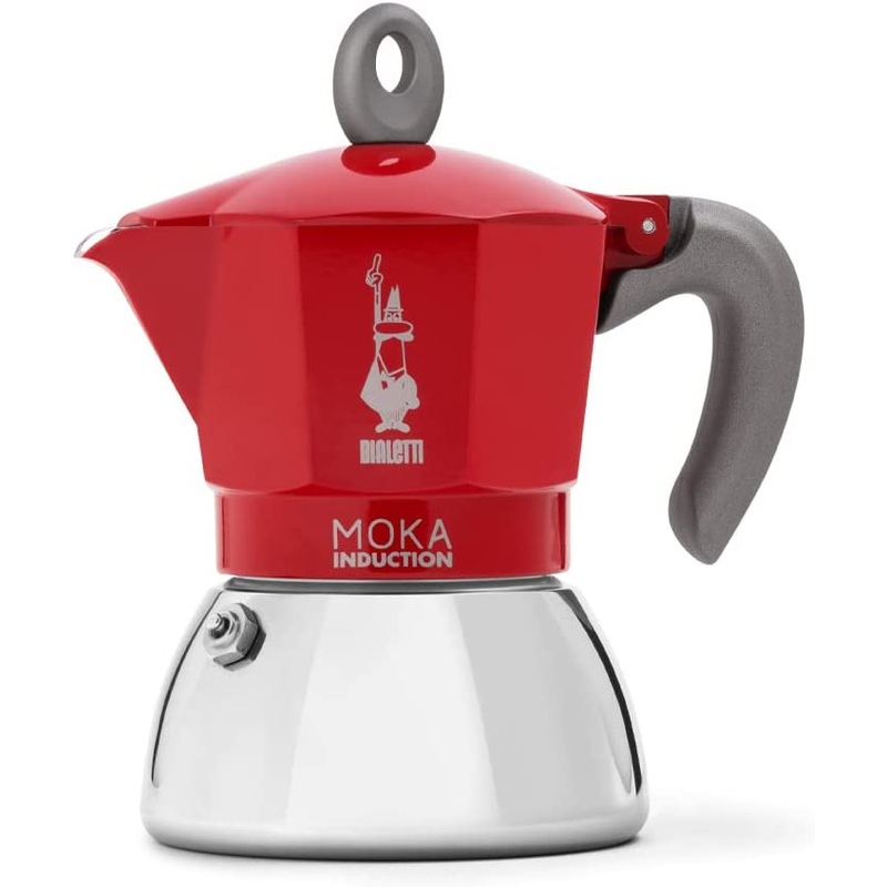 Bialetti Moka Induction Stovetop Espresso Maker 4 Cups - Red