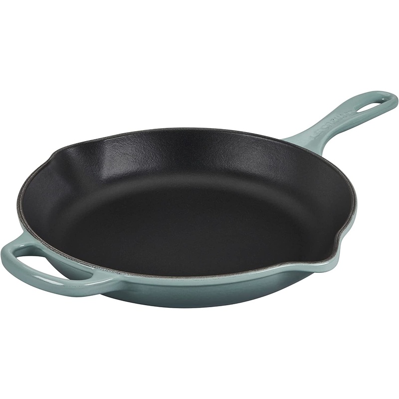 Le Creuset 10 1/4" (1 3/4 Qt.) Signature Cast Iron Handle Skillet - Sea Salt