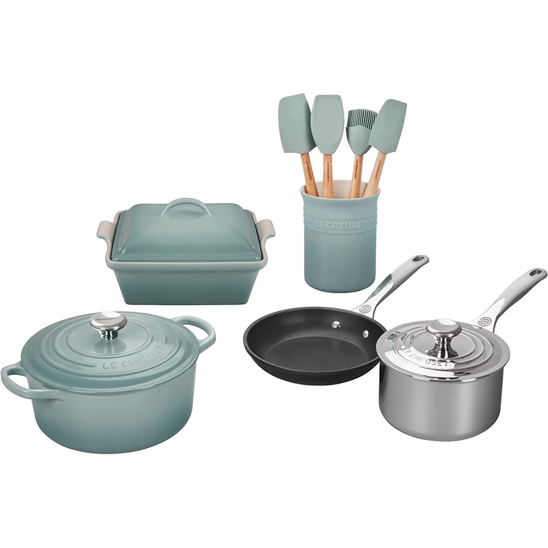 Le Creuset 12-Piece Mixed Material Set - Sea Salt