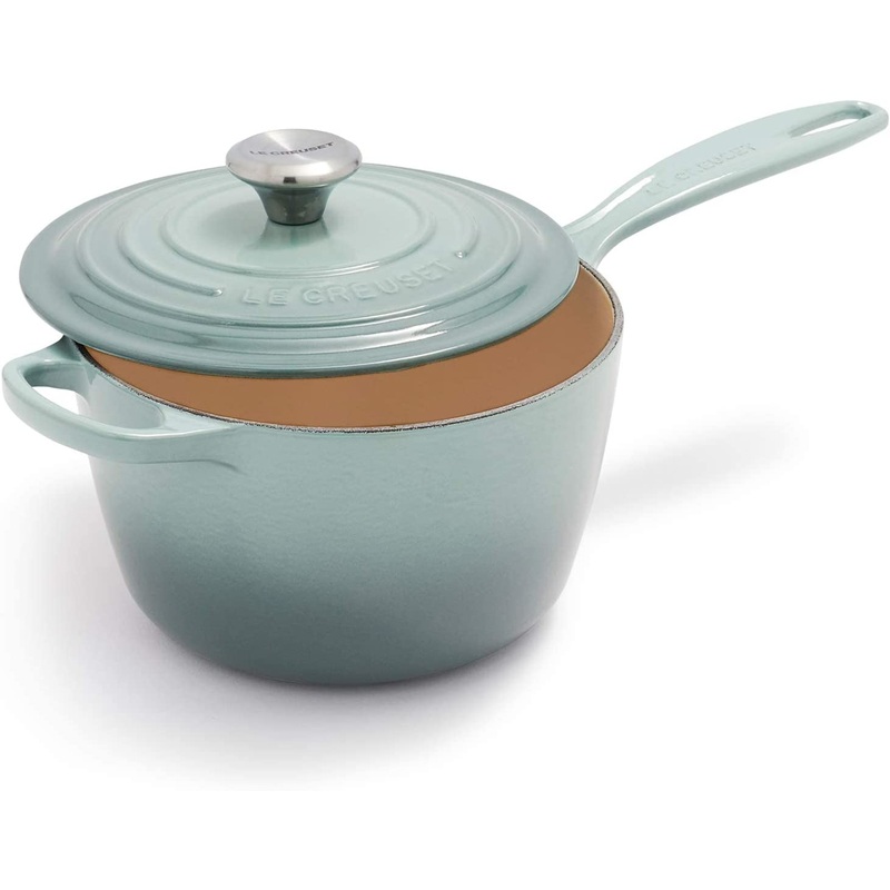 Le Creuset 2 1/4 Qt. Signature Saucepan w/Stainless Steel Knob - Sea Salt- Personalized Engraving Available