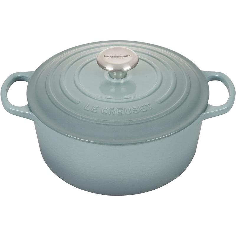Le Creuset 5 1/2 Qt. Signature Round Dutch Oven w/Stainless Steel Knob - Sea Salt- Personalized Engraving Available