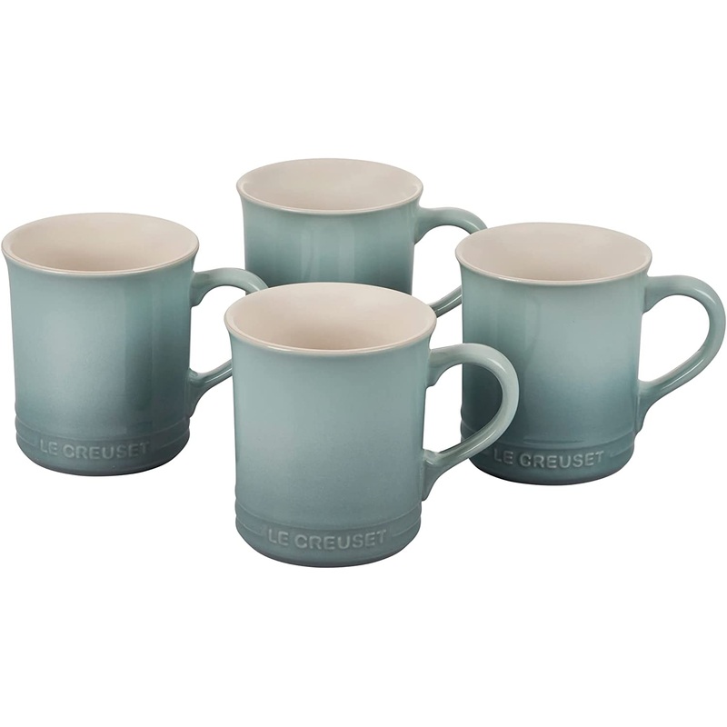 Le Creuset Set of 4 - 14 oz. Mugs - Sea Salt