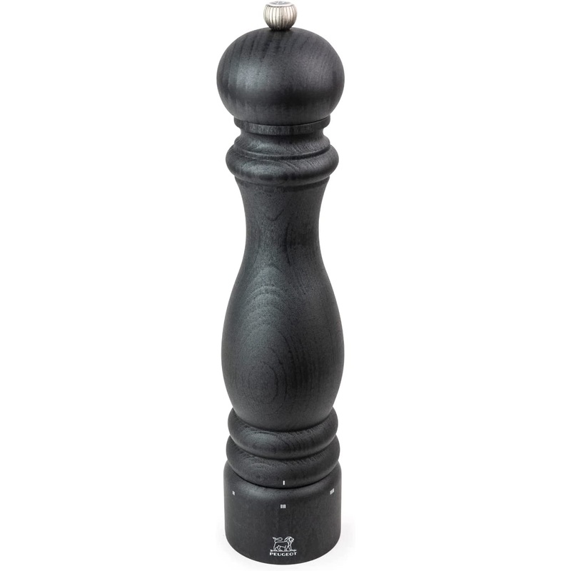 Peugeot Paris uSelect Manual Salt Mill - Adjustable Grinder - Beechwood, Graphite Finish -30cm/12"